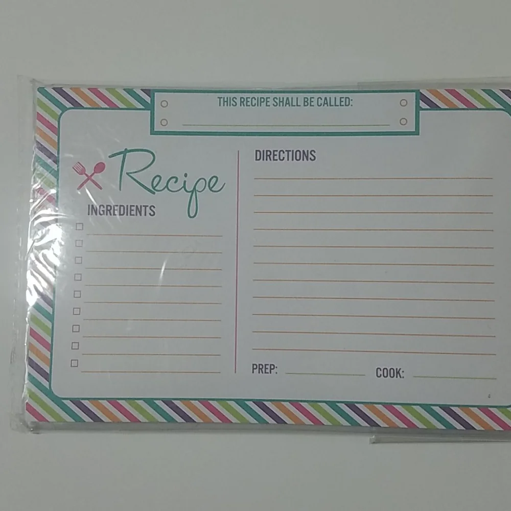 Recipe scrapbook keepsake recipe book and cards